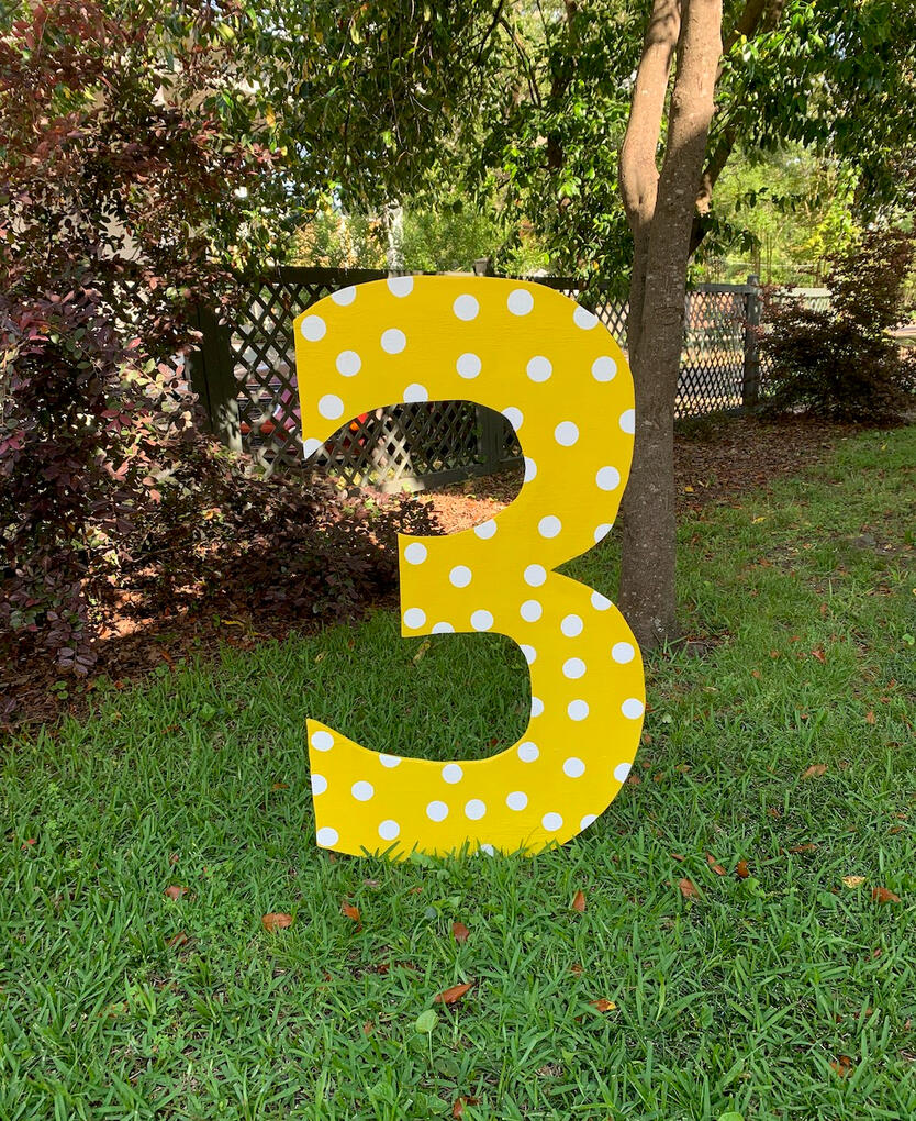 Three - Yellow Polka Dot