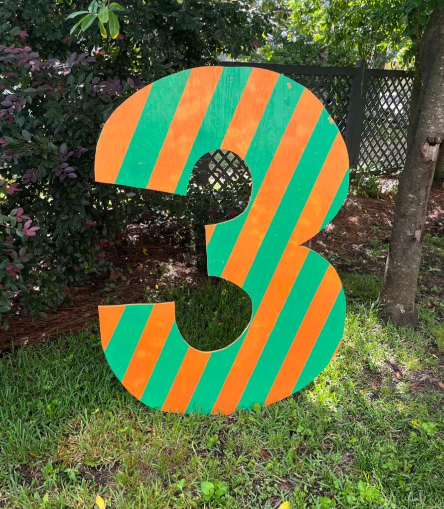 Three - Green &amp; Orange stripe (BIG)